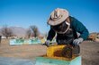 &lsquo;Bee master': Ryskulbek, from the village of Bash-Kuugandy, gained beekeeping skills with WFP. Photo: WFP/Danil Usmanov