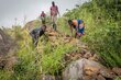 In Chigwirigwidi, Phalombe District, farmers have been building stone bunds to control water run-off from the hill. Crops and houses have not been affected by Cyclone Freddy.. Photo: WFP/Badre Bahaji