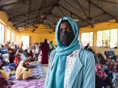 Photo: WFP/Mohamed Elamin Te’ela after treating her child Altyeb from malnutrition in a WFP-supported health centre in Kassala state.