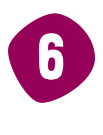 White number 6 inside a rounded maroon shape, symbolizing the first principle or step.