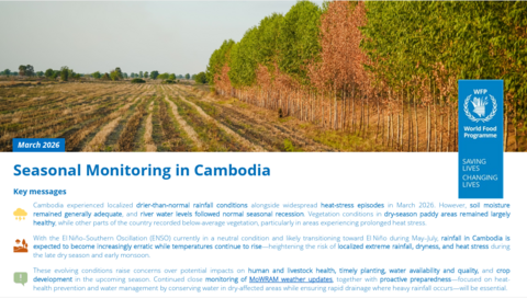 Cover page of the Seasonal Monitoring in Cambodia report for March 2026