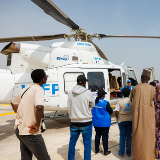 UNHAS helicopters at the Maiduguri airport helipad, Borno Nigeria.